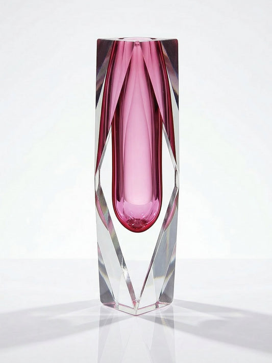 Vintage Vase Sommerso von Flavio Poli oder Alessandro Mandruzzato für Seguso Vetri rosa klar