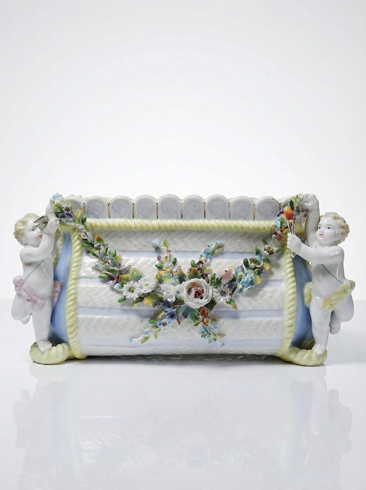 Vintage Vase Putti Meissen Stil Multicolor
