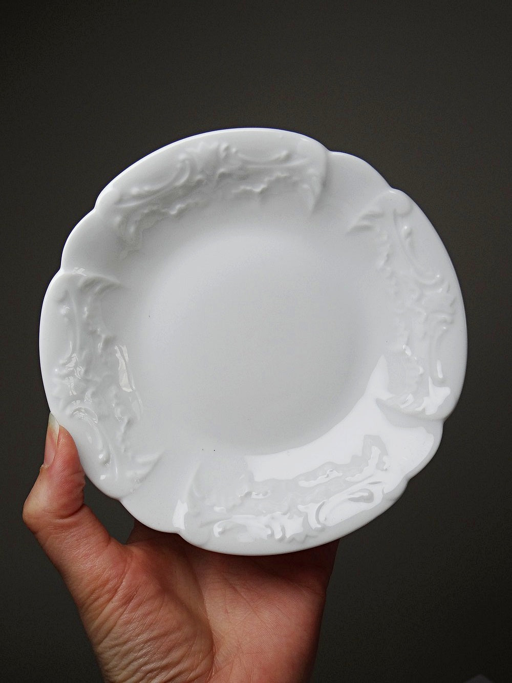 Vintage Dessertservice Limoges von L&Cie Lafarge Set von 12 Porzellan weiß