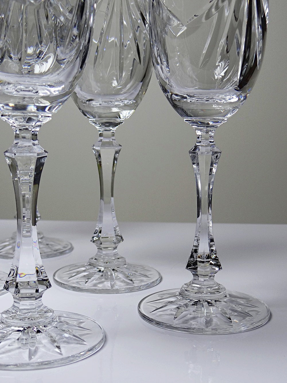 Vintage Champagnerflöte Gérard Set von 6 Kristall aus Lothringen, durchsichtig, Geschirr