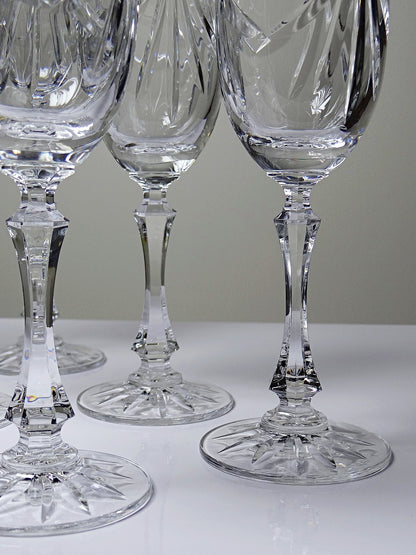 Vintage Champagnerflöte Gérard Set von 6 Kristall aus Lothringen, durchsichtig, Geschirr