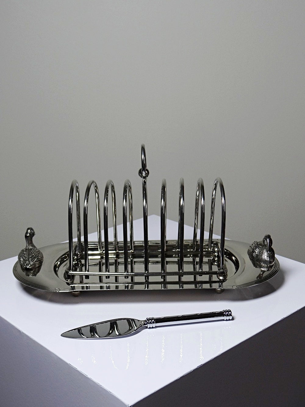 Vintage Foie-Gras-Service-Set Silbergeschirr mit Toastständer und Schaufel
