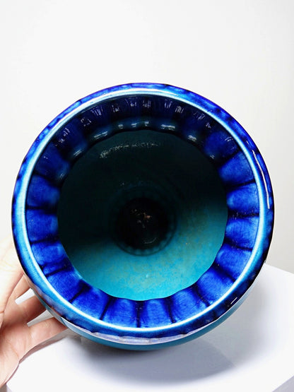 Vintage Vase D. Dinis für D.Dinis türkis und kobaltblau