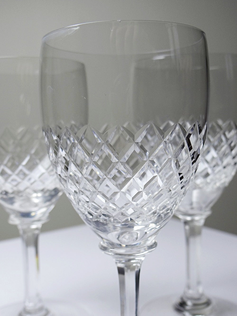 Vintage Glas Saint-Louis Stil Trio aus Kristall port oder Aperitif 1950-1970 Durchsichtig