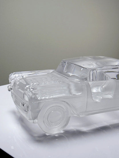 Vintage Kristall Briefbeschwerer Chevrolet Bel Air 1957 für Magic Crystal ForMen Hofbauer