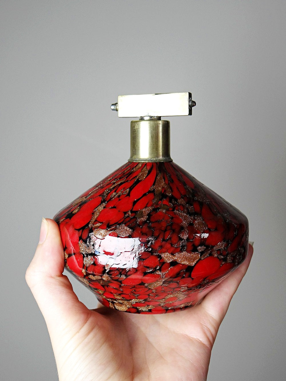 Vintage Bad-Set von Vincenzo Nason für Murano Aventurin Glas schwarz rot