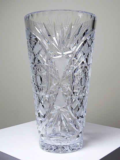 Vintage Vase aus Kristall, Böhmen Tschechoslowakei, durchsichtig