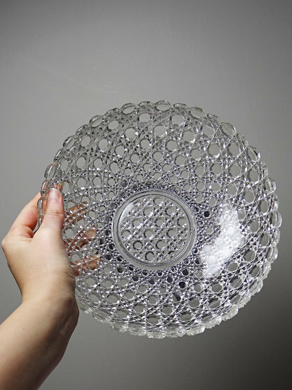 Vintage Schale von Baccarat für Pressglas mit Zinnfuß durchsichtig