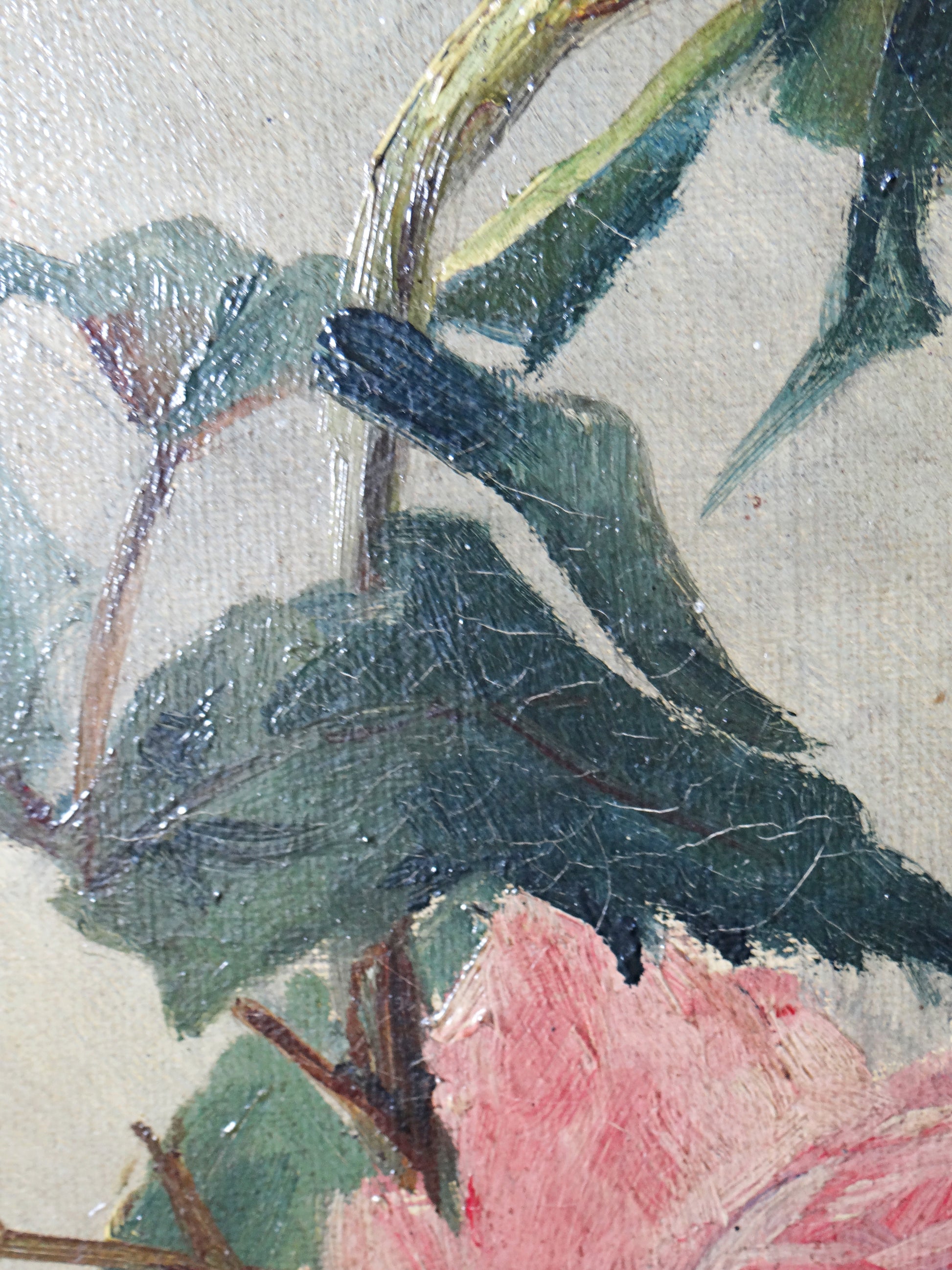 Vintage Gemälde Pfingstrose von E. Jacque für PinkVintageDekoration, signiert