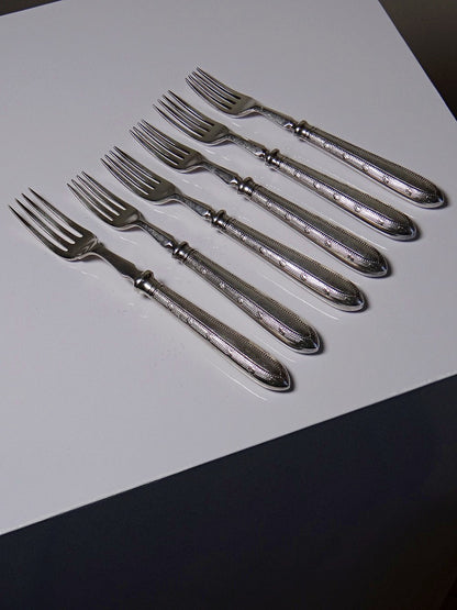 Vintage Dessertgabel Set von 6 von Mappin und Webb für Mappin und Webb, versilbert