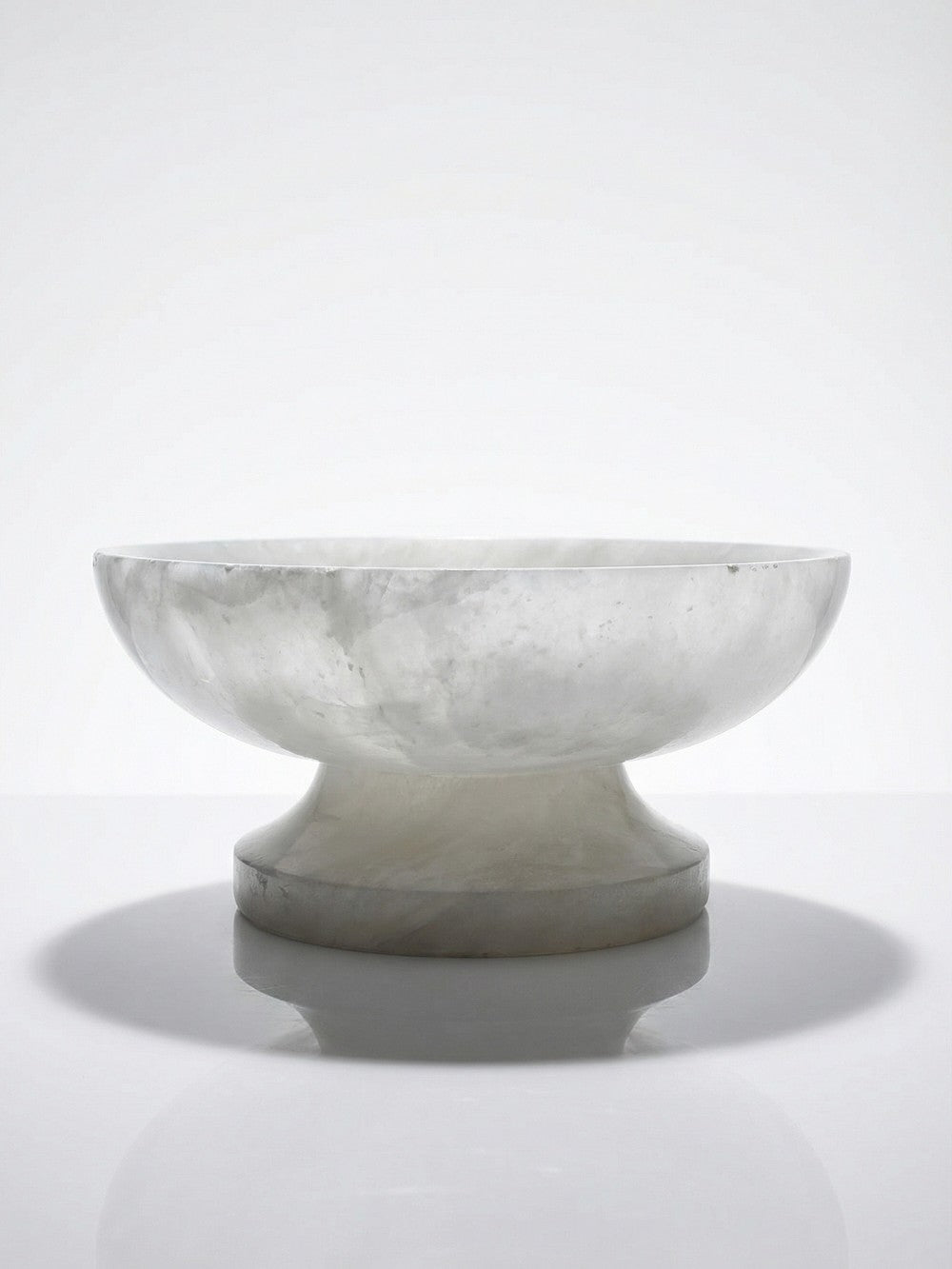 Vintage Schale oder Vide-Poche aus weißem Alabaster, Italien 1960er-1970er