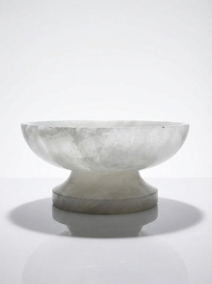 Vintage Schale oder Vide-Poche aus weißem Alabaster, Italien 1960er-1970er