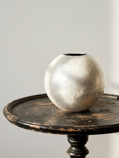 Vintage Vase aus Capizmuschel von Maisons du Monde beige