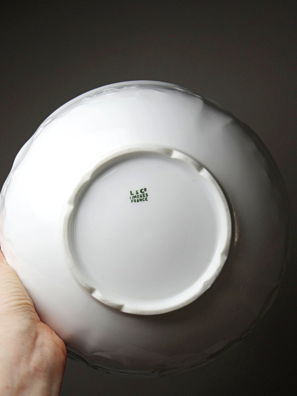 Vintage Dessertservice Limoges von L&Cie Lafarge Set von 12 Porzellan weiß