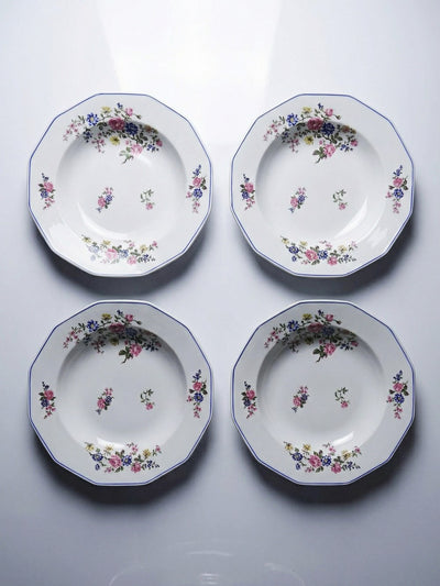 Set von 4 Vintage Teller von Bernardaud für B und C° florales Dekor