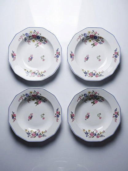 Set von 4 Vintage Teller von Bernardaud für B und C° florales Dekor
