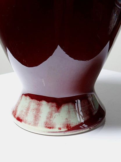 Vintage Vase chinesischer Ingwertopf oxblood und Celadon Keramik