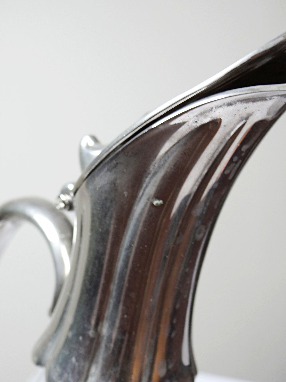 Vintage Kanne aus Glas und versilbertem Metall