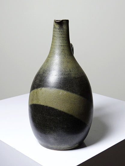 Vintage Krug Birnenform aus glasierter Steinzeugkeramik
