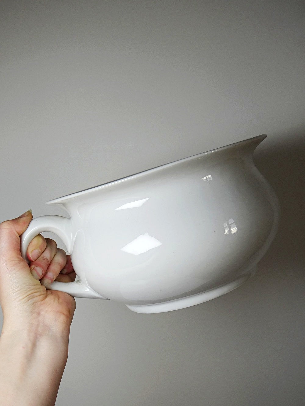 Vintage Nachttopf "Limoges France" aus weißem Limoges-Porzellan