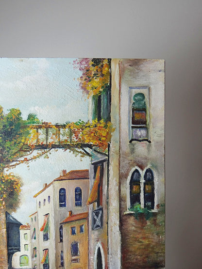Vintage Gemälde Venedig Canal und Fassaden warme Töne