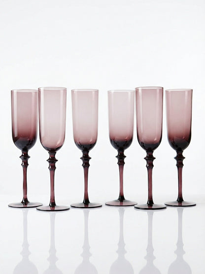 Vintage Champagnerflöte Set von 6 Violett Glas Geschirr Glas weiteres Material weiteres Material
