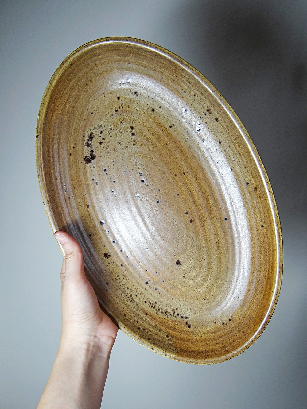 Vintage Servierplatte oval Inaltérable von Salins Braun