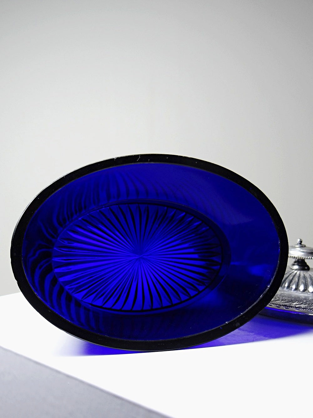 Vintage Servieraccessoire Bonbonnière von George T. und Co Blau