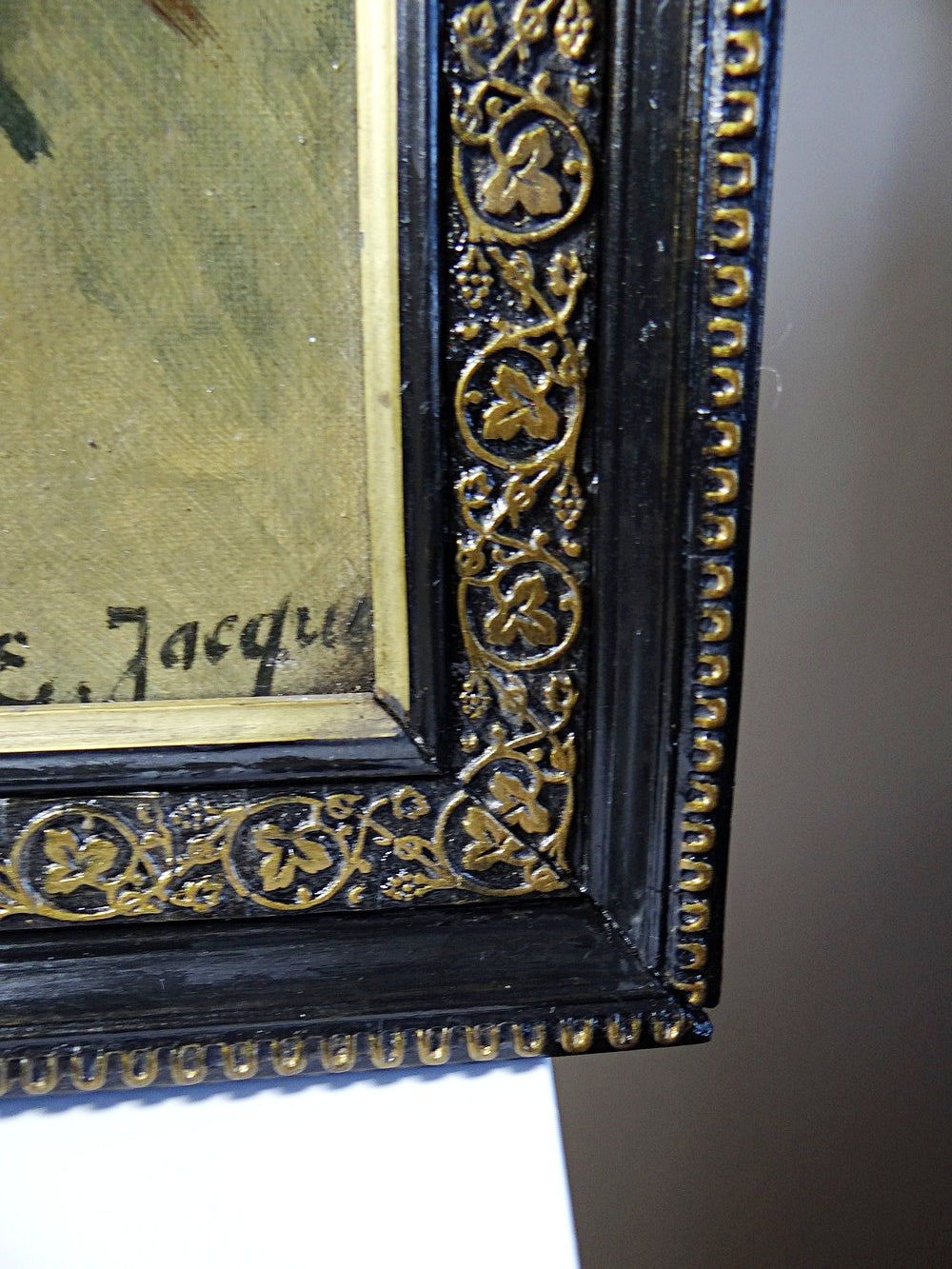 Vintage Gemälde Pfingstrose von E. Jacque für PinkVintageDekoration, signiert