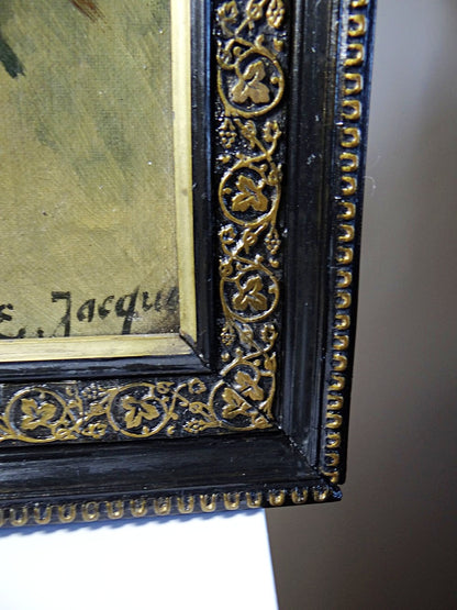 Vintage Gemälde Pfingstrose von E. Jacque für PinkVintageDekoration, signiert