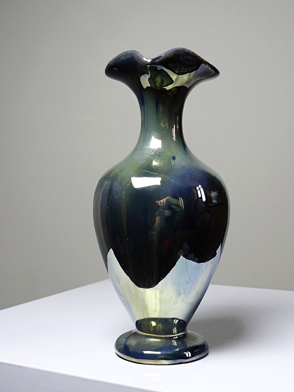 Vintage Steinzeugkanne Grès de Rambervillers für Rambervillers Blau