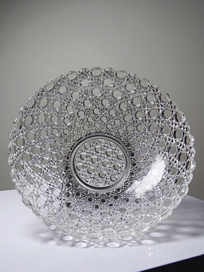 Vintage Pressglasschale von Baccarat für Geschirr, durchsichtig