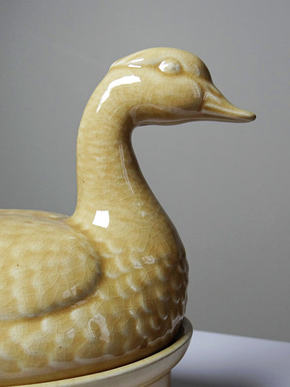 Vintage Terrine GEO von GEO für Paris France beige Ente Faïence