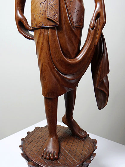 Vintage Holzskulptur "Danseur" balinesischer Tänzer 1960er-1980er
