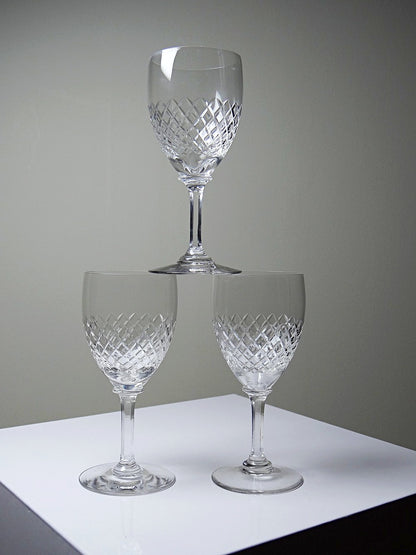 Vintage Glas Saint-Louis Stil Trio aus Kristall port oder Aperitif 1950-1970 Durchsichtig