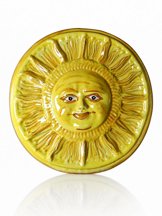 Vintage Wandteller "Decorato a mano Vietri" Sonne aus Majolika von Vietri sul Mare