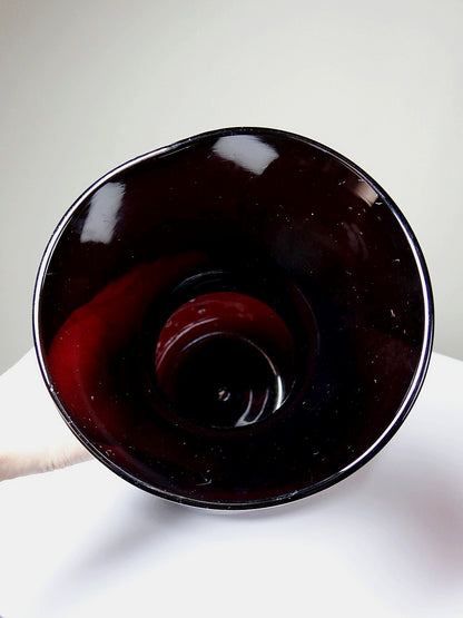 Vintage Kunstglasvase Violett mit Silberinclusionen von Studio Glass für Frankreich