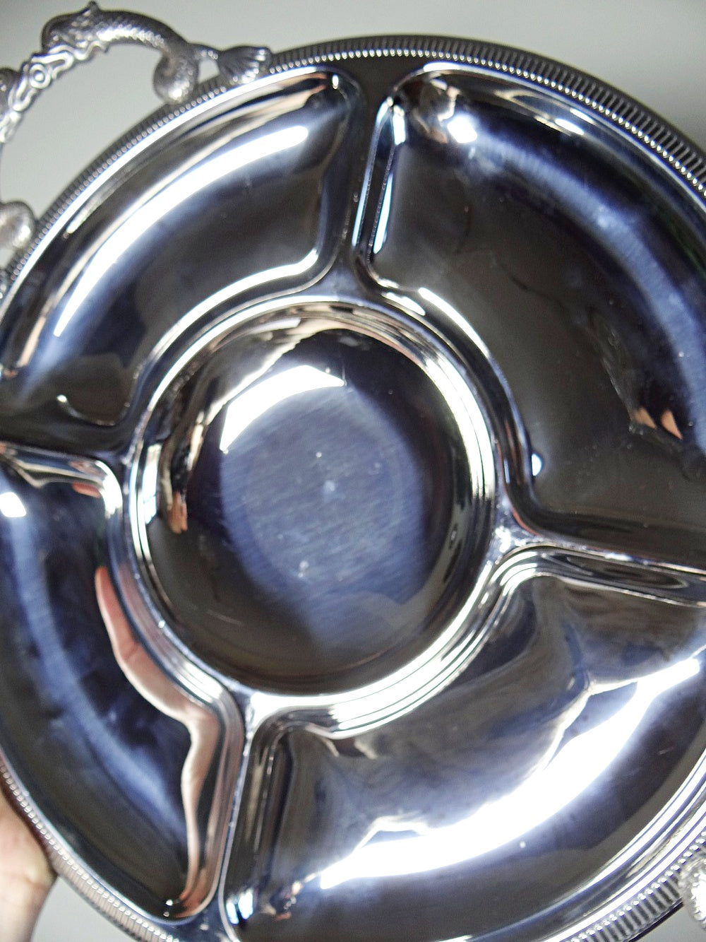 Vintage Servieraccessoire von Jean Couzon für Jean Couzon in Edelstahl, 5 Fächer