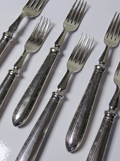 Vintage Dessertgabel Set von 6 von Mappin und Webb für Mappin und Webb, versilbert