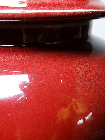 Vintage Vase chinesischer Ingwertopf oxblood und Celadon Keramik