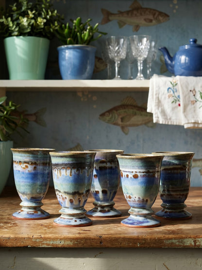 Vintage Mazagran Set von 5, glasiert, Frankreich