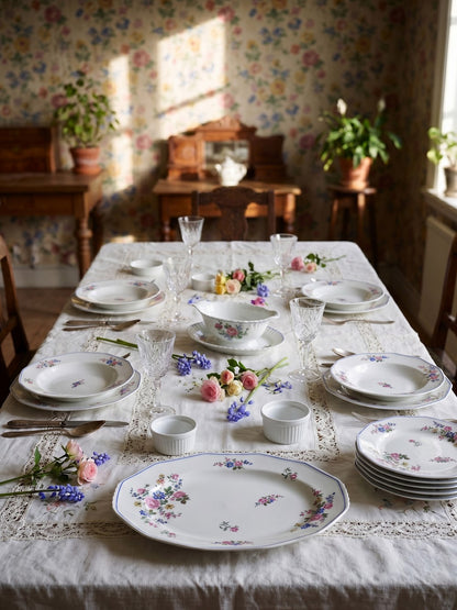 Vintage Tafelservice Bernardaud Limoges mit floralem Dekor, 28-teilig