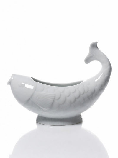 Vintage "Ocean" Fish-Shaped White Porcelain Sauce Boat