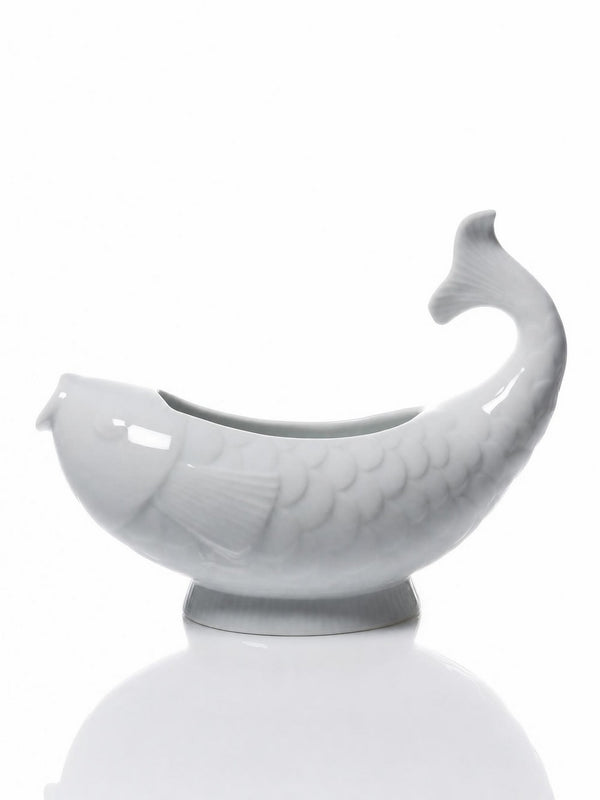 Vintage Sauciere "Ocean" aus weißem Porzellan in Fischform