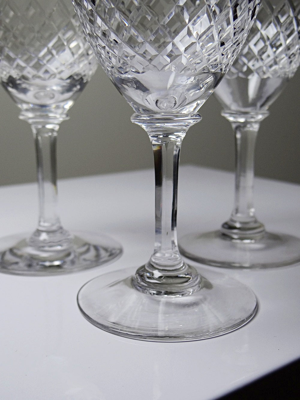 Vintage Glas Saint-Louis Stil Trio aus Kristall port oder Aperitif 1950-1970 Durchsichtig