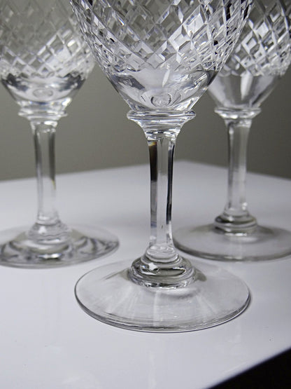 Vintage Glas Saint-Louis Stil Trio aus Kristall port oder Aperitif 1950-1970 Durchsichtig