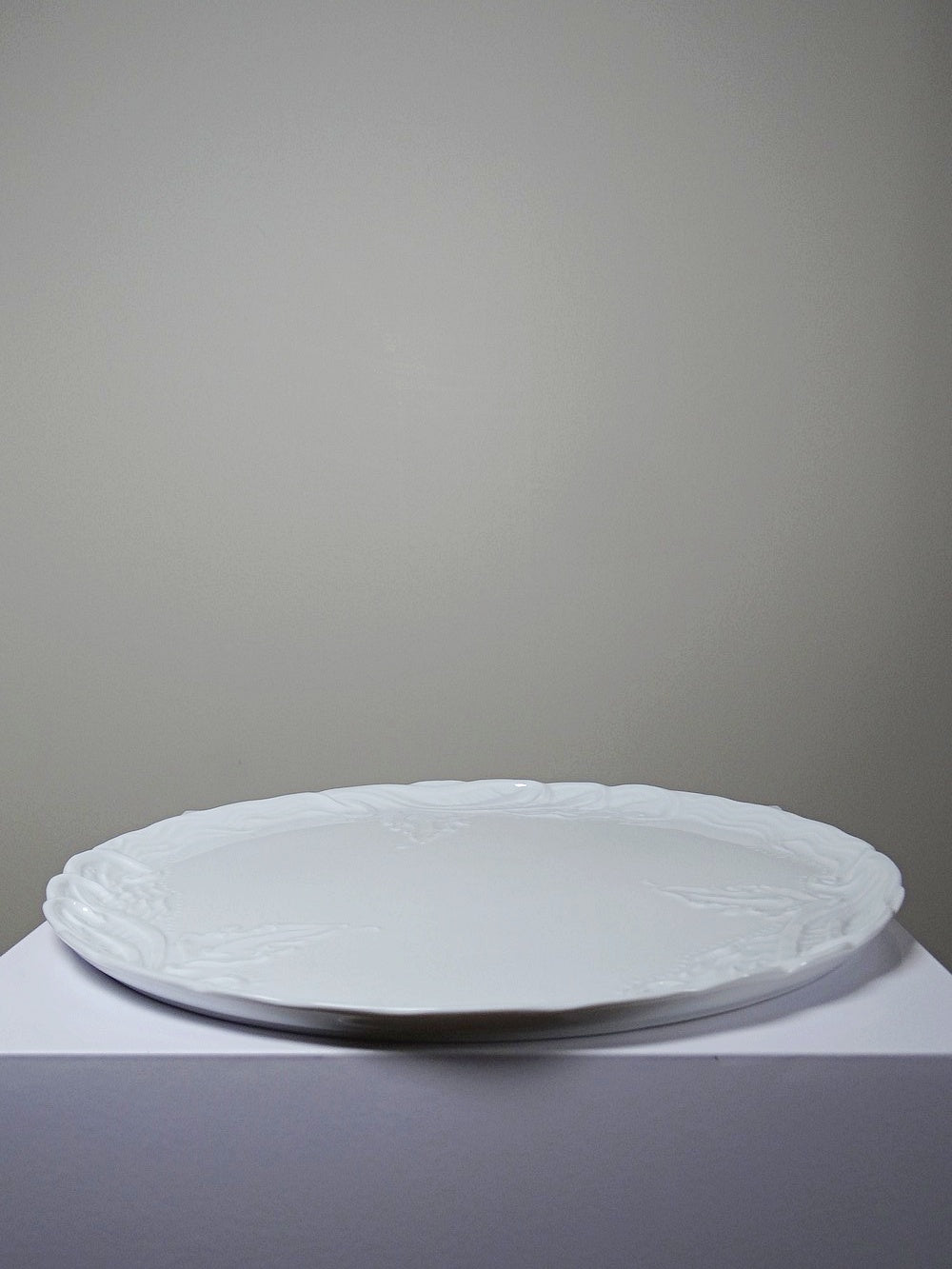 Vintage Tortenplatte Limoges France Porzellan weiß 31 cm