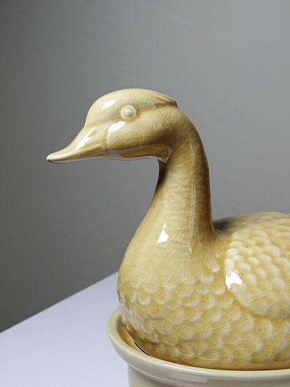 Vintage Terrine GEO von GEO für Paris France beige Ente Faïence