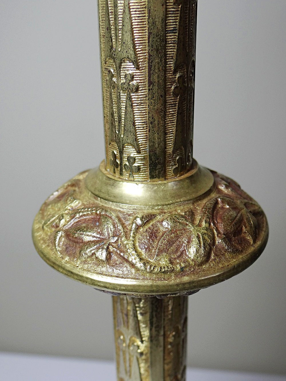 Vintage Kerzenleuchter Set von 2 Bronze vergoldet Gothic Stil XIXe Gold Vintage Dekoration
