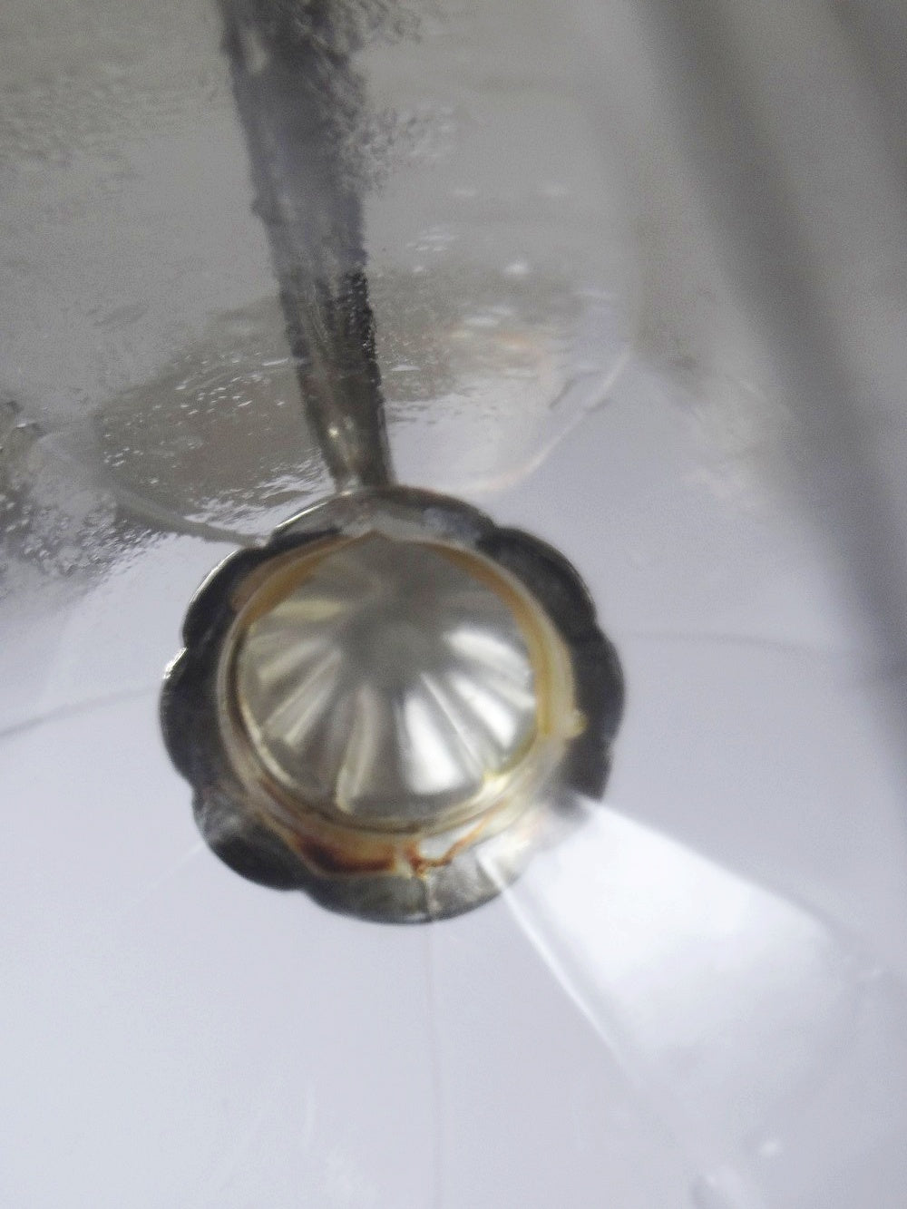Vintage Kanne aus Glas und versilbertem Metall
